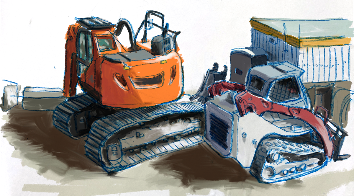 Two Diggers, Broadway Subway Construction